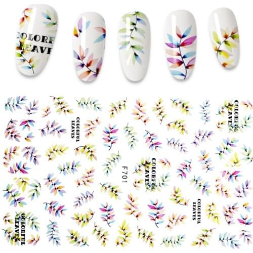 1 Sheet 3D Floral Nail Sticker Adhesive Plants Colorful Beautiful Flowers Nail Transfer Sticker Decals Nail Art Decoration
