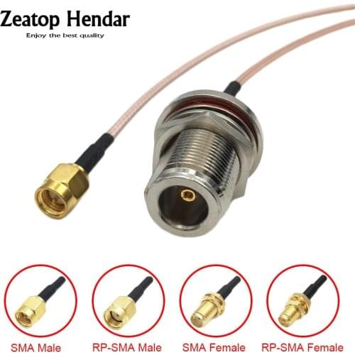 1Pcs Waterproof N Female Bulkhead Plug to SMA / RP-SMA Male / Female Jack RG316 Blue / Brown RF Coaxial Jumper Cable Connector