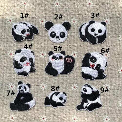 10PCS Cheap Panda Iron On Patch for Clothing Applique for Jeans DIY Accessories Cute Cheap Cute Animal Patches