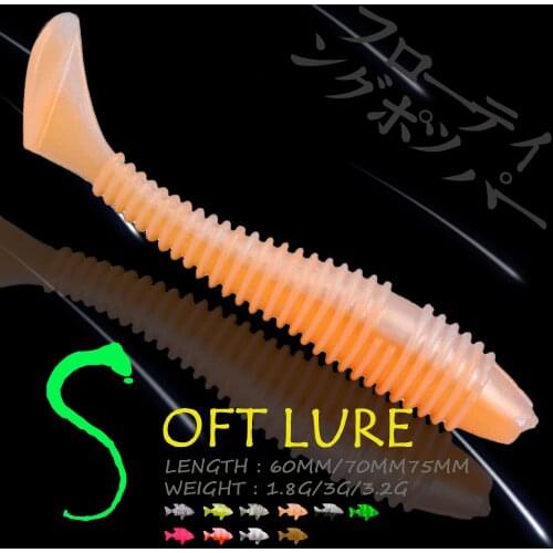 New 10Pcs/lot Soft Lure Fishing Lure 6cm/7cm/7.5cm Silicone Baits Wobblers Swimbait Artificial Lures Softbait Sea Fishing Tackle
