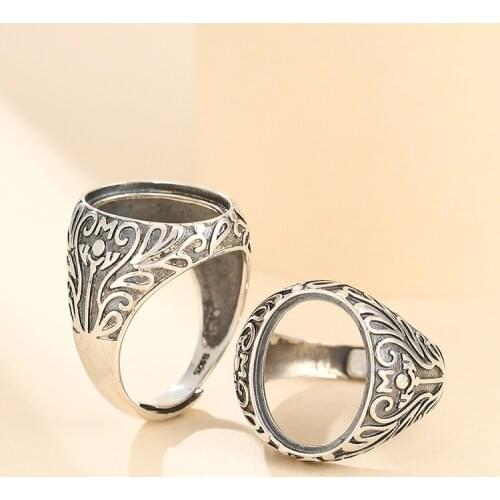 13*18mm 925 STERLING SILVER Semi Mount Bases Blanks base blank Pad rings ring Setting set diy men A5532