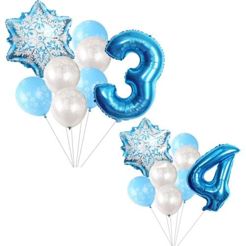 8pcs/lot Helium Balloon Snowflake Transparent balloon Christmas Wedding Baby Birthday Party 32inch Number Balloons Kid Gift