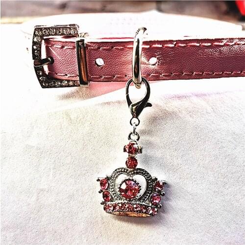 Princess Dog Tags Cat Puppy Pet Alloy Rhinestone Crown Collar Pendant Dog Accessories Crown Pet Jewelry Dropshipping
