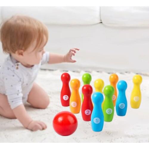 10 Pins 1 Ball Kids Sports Bowling with Number Toy Set Colorful Bowling Ball Children Outdoor Indoor Play Sport Game Toys