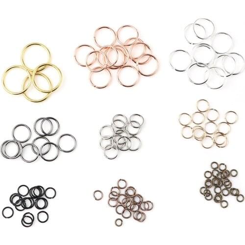 DoreenBeads Multi-size Iron Based Alloy Open Jump Rings Findings Circle Ring for Making Jewelry DIY 3-12mm ,200 PCs/Set