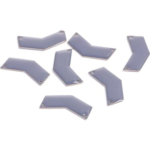 DoreenBeads Fashion Copper Enamelled Sequins Connectors V-shaped Unplated Colorful Jewelry DIY Charms 30mm x 15mm, 5 PCs