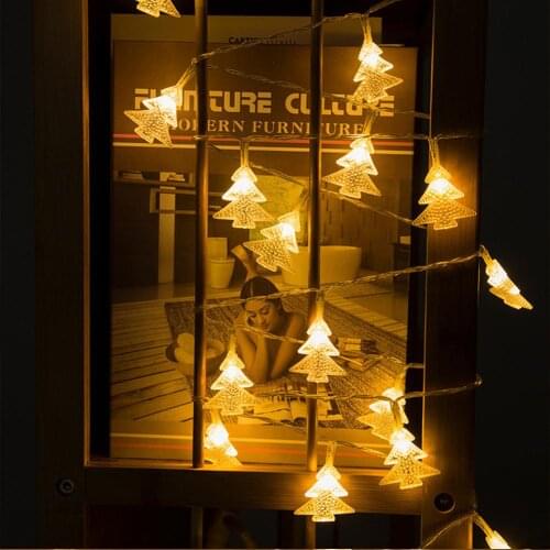 Christmas Tree String Light Battery Powered Decor Light Christmas Tree Shape Decoration Light Starry Birthday Decoration Lights