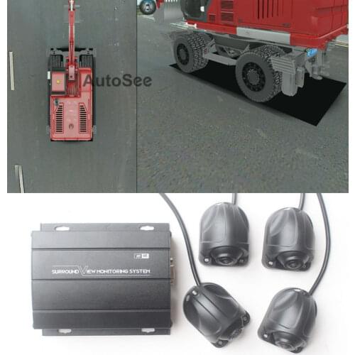 HD 3D Excavator Digger 360 degree surround view camera Bird eye Panoramic monitoring system blind spot detection SVM DVR