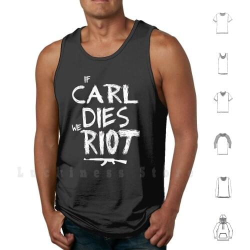 If Carl Dies We Riot-The Walking Dead Tank Tops Vest 100% Cotton Carl Grimes Carl Grimes Eye Shot Gun Kalashnikov Daryl