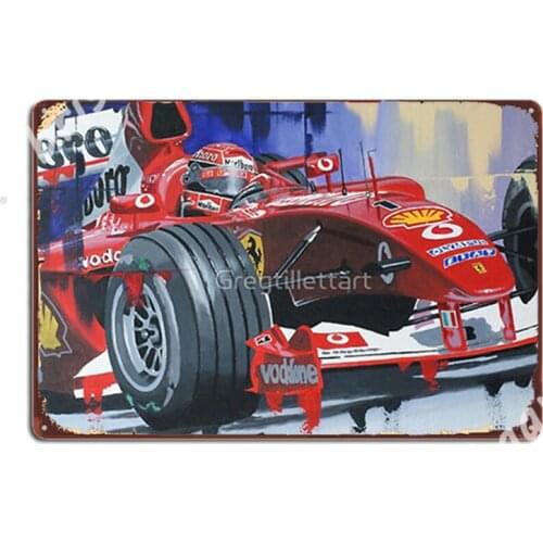 Michael Schumacher By Greg Tillett Metal Signs Cinema Living Room Mural Retro Wall Decor Tin sign Posters
