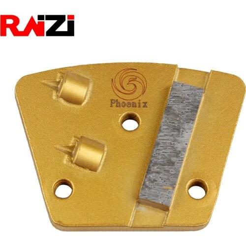 Raizi PCD metal diamond segment grinding pad scraper for concrete floor