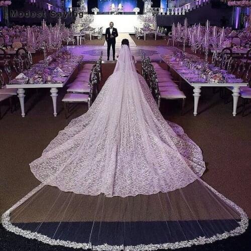 Modest Saying Wedding Lace Veils