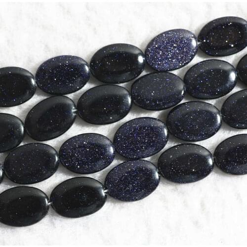 Fashion blue sand stone 13*18mm new oval fashion beads diy charms Jewelry making B329