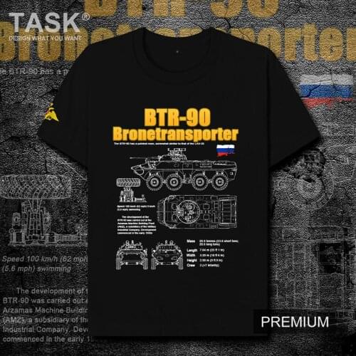 Russian BTR90 Rostock Armored Transport Vehicle Printed T-Shirt Military Enthusiasts Cotton Short Sleeve O-Neck Mens T Shirt