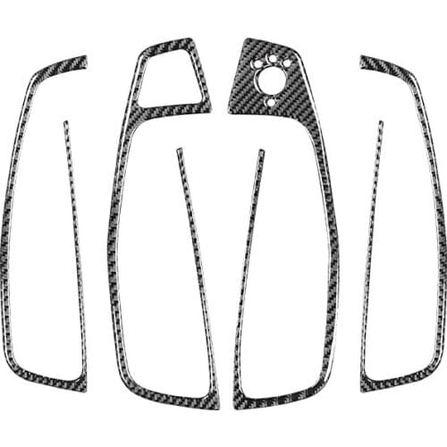 Window Lift Switch Button Cover Sticker Trim Carbon Fiber for A6 2012 2013 2014 2015 2016 2017 2018