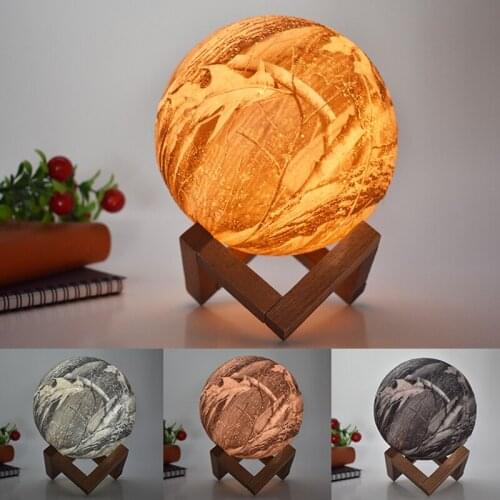 Moon Night Light Led Children Bedroom Table Lamp Creativity Romantic Usb Painted Maple Leaf 3D Decor