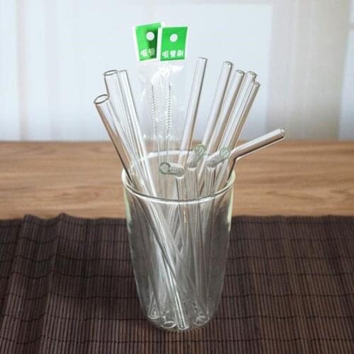 New Clear Glass 8mm Reusable Wedding Birthday Party Drinking Straws Thick Straws F20173578
