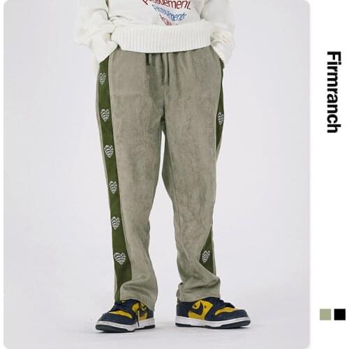Firmranch New Men/Women High Street Ins Matching Color Love String Sport Pants Casual Sweatpants Loose Long Trouser