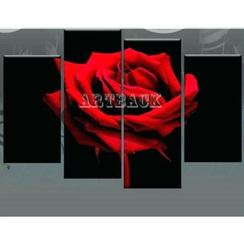 New 5d diy diamond painting cross stitch red rose 3D diamond embroidery multi painting flower diamond mosaic 4pcs