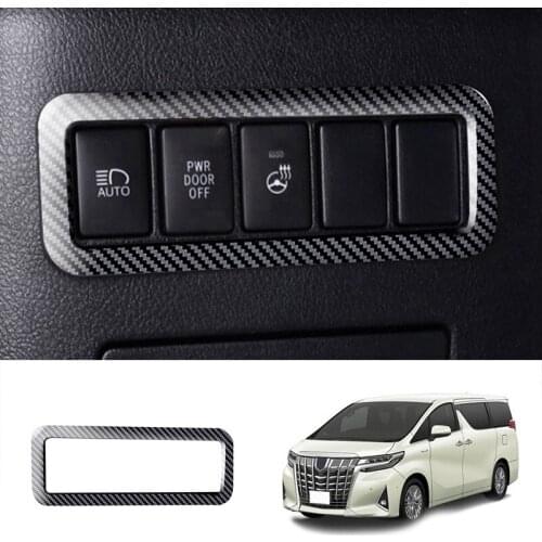 Car Headlight Adjustment Switch Headlight Control Decorative Frame Suitable for Toyota Alphard Vellfire 2015-2019