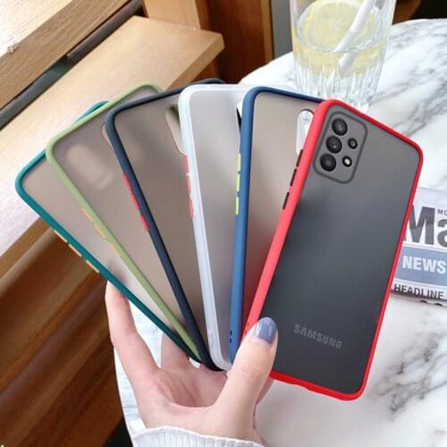 Shockproof Bumper Case For Samsung Galaxy A02 A02S A12 A42 A32 4G A32 5G A52 A72 S21 S20 FE Transparent Hard PC Matte Back Cover
