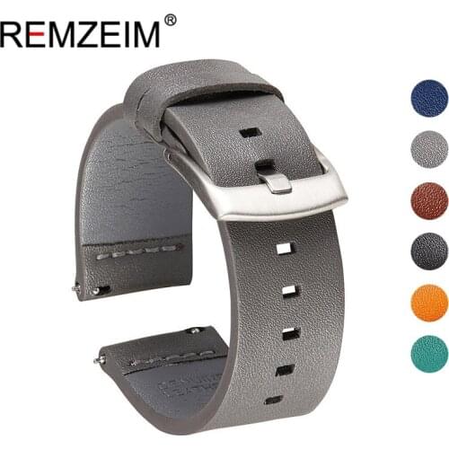 Genuine Leather Watch band Strap for Samsung Galaxy Watch 42 46mm Gear S3 Sport WatchBand Quick Release 18 20 22 24mm Gray