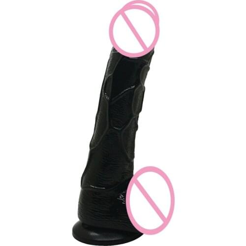 RomeoNight 7.7 Inch Ribbed Waterproof Strong Realistic Black Dildos W/ Sucker Dick for Women, Erotic Adult Sex Toys Penis