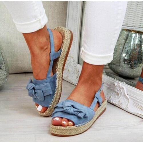 Womens Sandals Flats Sandals For Summer Shoes Woman Peep Bow Casual Shoes Sandalias Mujer For Women 2020