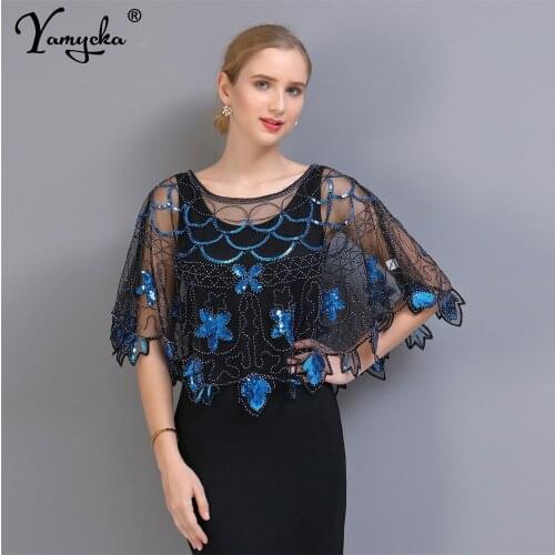 Sexy See Through Sequin blouses Summer crop top smock top women mesh Party vintage prom Cover Up tops hollow Cardigan shawl 2021