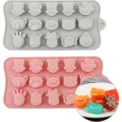 Silicone chocolate molds cake decorating tools cartoon animals DIY Non-stick Cake Mold Jelly&Candy Mold 3D baking 3D Ice mold