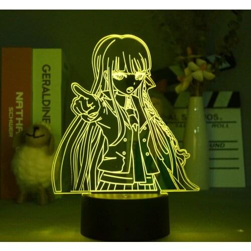 Danganronpa Kyoko Kirigiri LED Night Light Lamp for Room Decor Kids Child Gift Danganronpa Acryl Atmosphere 3D Visual Desk Lamp
