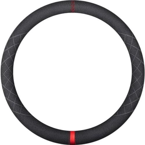 Car Steering Wheel Cover 38cm Suede Cowhide Leather For BMW E90 E92 F06 F10 F15 F16 F20 F21 F25 F26 F30 F32 F82 Triangle Hollow