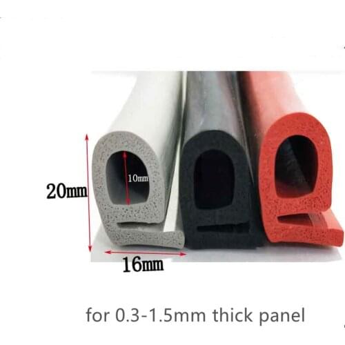 E Shape Silicone Rubber Sealing Strip Oven Door Seals High Temperature Heat Resistant Strip 5M Red