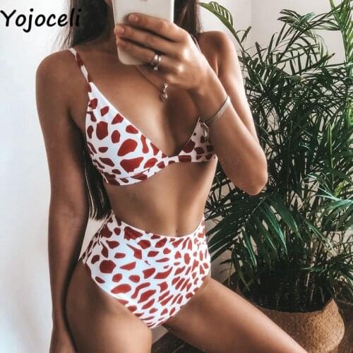 Yojoceli Sexy leopard print women 2 piece tankini Summer beach elegant strap swimming suit Cool slim bikini swimwear