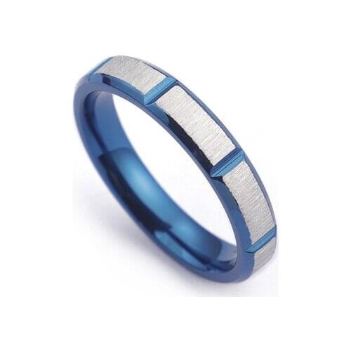 Jewelry New Korean Blue Charm Titanium Steel Couple Ring