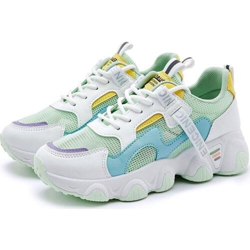 2020 Fashion Women Sneakers Spring Autumn Casual Shoes Breathable Ladies Platform Sneaker Lace Up Female Boots Deportivas Mujer