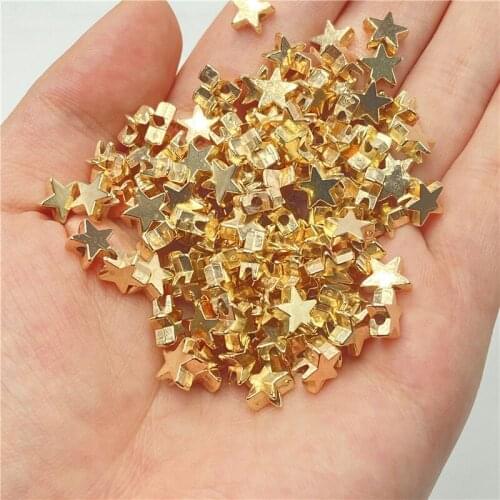 100pcs/lot 6 8mm hole 1mm Gold CCB Beads Star Spacer Beads End Caps Beads For Jewelry Making Findings Charm Beads Wholesale