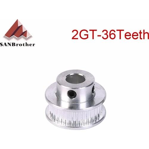 36 Teeth 2GT Idler Timing Pulley synchronous Wheel Bore 3/4/5/6mm with Bearing for Width 6/10MM GT2 Open belt 36T