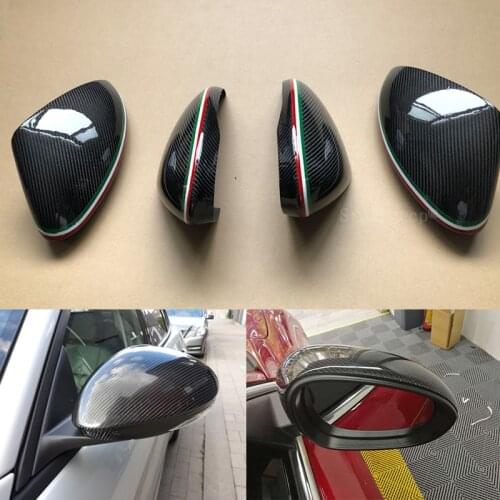 100% Real Carbon Fiber Side Mirror Cover Cap Replacement Caps Shell for Alfa Romeo Giulia 952 Stelvio 949 Car Styling