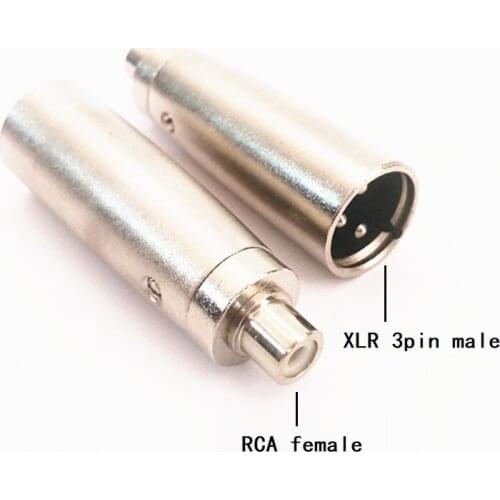 2PCS Good Quality XLR 3Pin Plug Male to RCA Female Jack Audio Connector