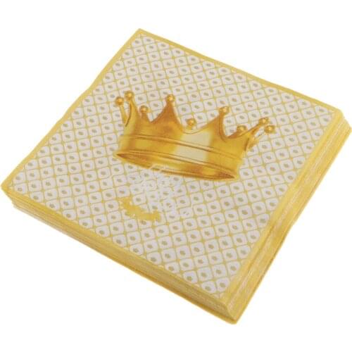 20pcs Pack Disposable Paper Crown Napkins Tableware Napkins 33cm
