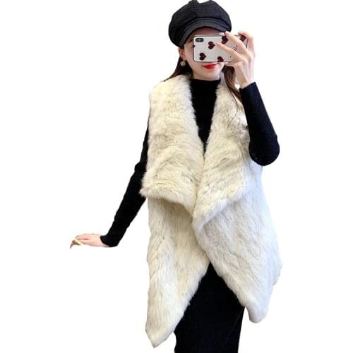 2019 Russian europea fashion warm Ladies Large Rabbit Fur Poncho Hooded Raccoon Dog Fur Trimming big hood cape shawl