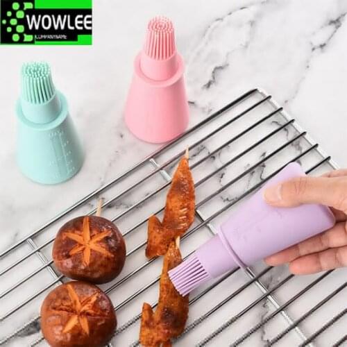 Silicone Oil Bottle With Brush Baking BBQ Basting Brush Pastry Oil Brush