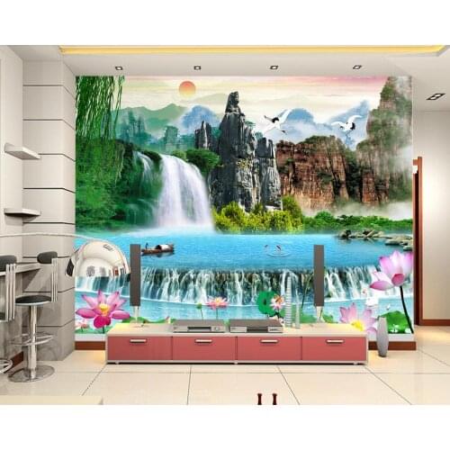 3D wallpaper roll size Waterfall scenery wallpapers for living room photo wall mural landscape photo wallpaper