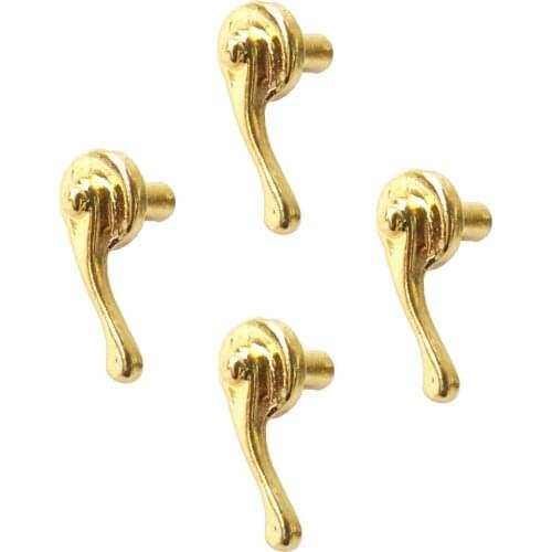 4 Pieces Aluminum Mini Door Handles Perfect For 1/12 Dollhouse Doors - Golden
