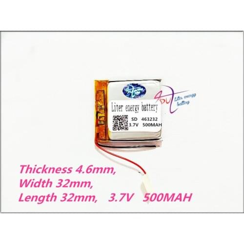 463232 3.7V 500MAH Lithium Polymer Rechargeable Battery Li Po li ion For MP3 MP4 DVD Camera GPS bluetooth electronics