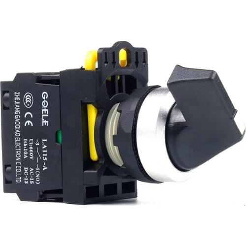 5 PCS Push button switch Selector switch Short handle 2-Position Momentary IP65 1NO 1NC 1NO+1NC 2NO 2NC LA115-A2-11CX