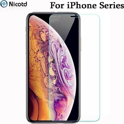5PCS HD Tempered Glass For iPhone 11 Pro XS MAX XR Screen Protector For iPhone 7 plus Protective Glass Film for iphone 12 X 8 6S