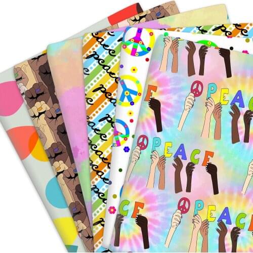 50*145cm Peace Love 100% Pure Cotton Or Polyester Cotton Material Patchwork Sewing Quilting Fabric Quilt Needlework DIY Cloth