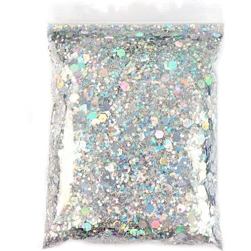 50G Rose Gold Mixed Hexagon Sequins Holographic Chunky Glitter Resin Filling Nail Art Decorations UV Epoxy Resin Mold Pigment